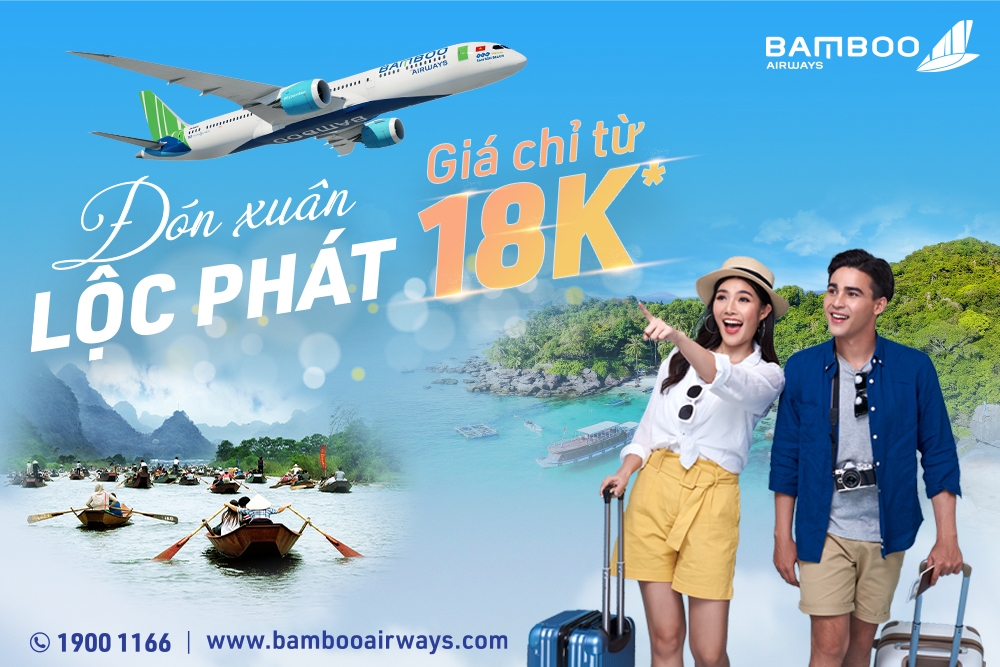 Đón xuân lộc phát, Bamboo Airways tung giá vé ưu đãi chỉ từ 18.000 đồng Đón xuân lộc phát, Bamboo Airways tung giá vé ưu đãi chỉ từ 18.000 đồng