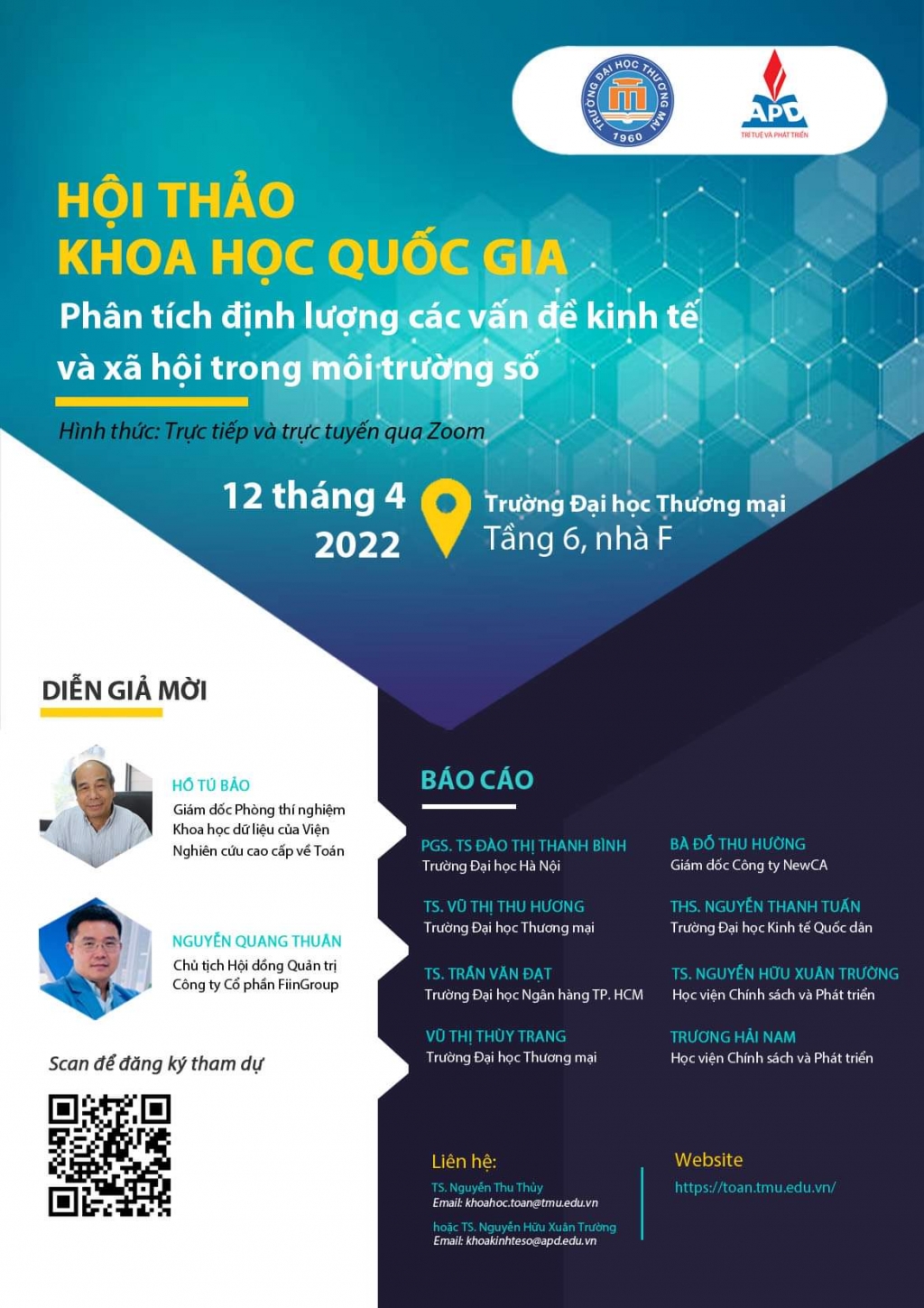 Sắp diễn ra Hội thảo khoa học quốc gia Phân tích định lượng các vấn đề kinh tế và xã hội trong môi trường số Sắp diễn ra Hội thảo khoa học quốc gia Phân tích định lượng các vấn đề kinh tế và xã hội trong môi trường số