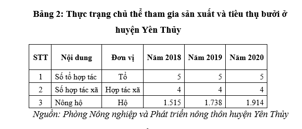 Vai trò của liên kết trong sản xuất nông nghiệp - Nhìn từ mô hình phát triển cây bưởi ở huyện Yên Thủy, tỉnh Hòa Bình Vai trò của liên kết trong sản xuất nông nghiệp - Nhìn từ mô hình phát triển cây bưởi ở huyện Yên Thủy, tỉnh Hòa Bình