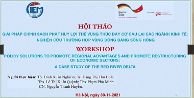 Phát huy lợi thế vùng, thúc đẩy cơ cấu lại các ngành kinh tế vùng Đồng bằng Sông Hồng