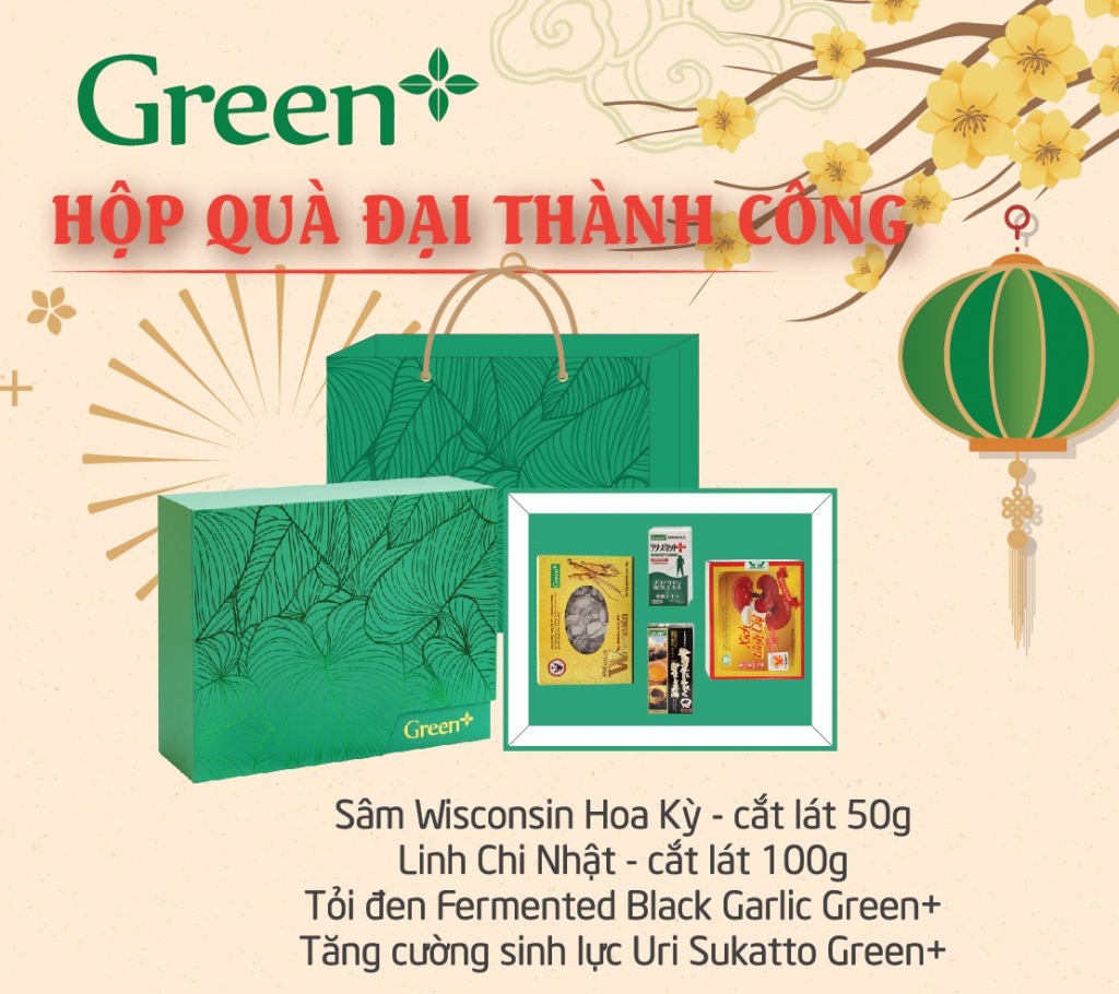 Hộp quà tặng sức khoẻ từ Green+: Lựa chọn tinh tế cho mùa Tết sum vầy Hộp quà tặng sức khoẻ từ Green+: Lựa chọn tinh tế cho mùa Tết sum vầy