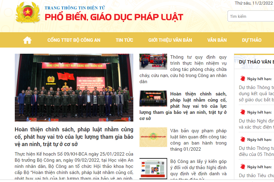 Bộ Công an vận hành Trang Thông tin điện tử phổ biến, giáo dục pháp luật