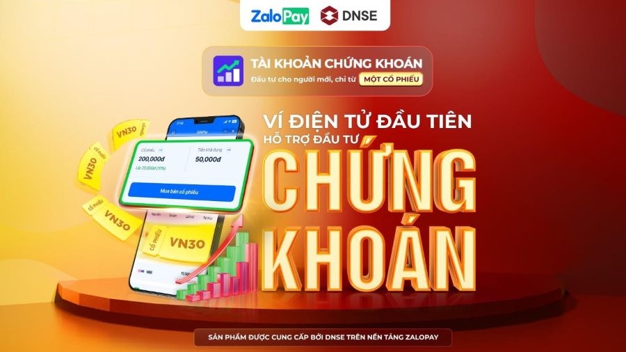 DNSE và ZaloPay hợp tác, ra mắt sản phẩm hỗ trợ đầu tư chứng khoán đầu tiên trên ví điện tử