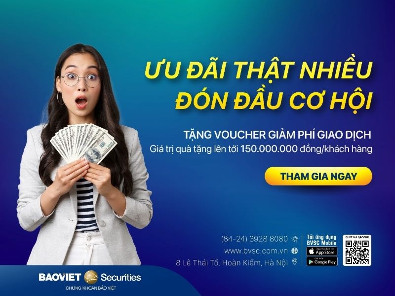 BVSC tặng voucher giảm phí giao dịch lên đến 150 triệu đồng/khách hàng