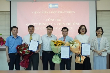 Bổ nhiệm 3 lãnh đạo cấp Ban thuộc Viện Chiến lược phát triển