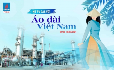 Áo dài làm đẹp cho PV GAS trong tuần lễ chào mừng Ngày 8/3