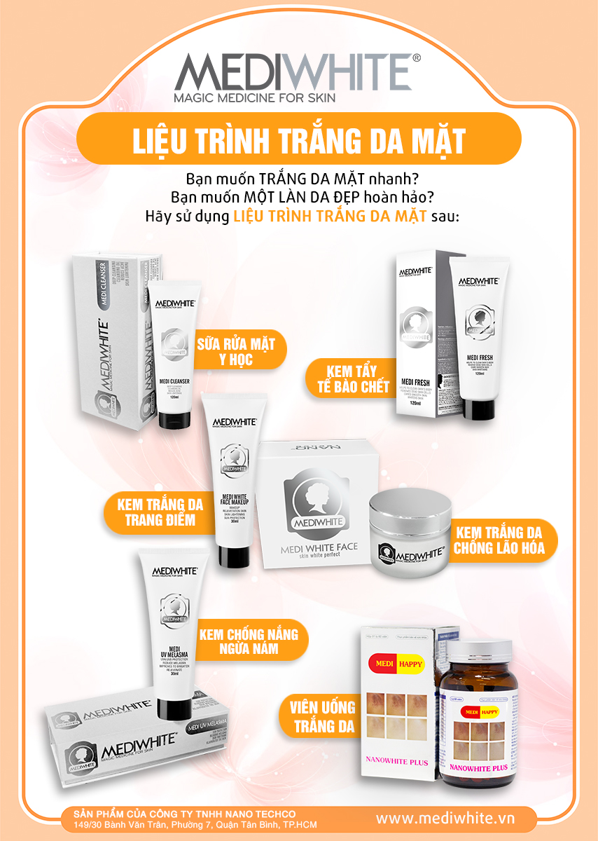 Liệu trình trắng da hiệu quả chỉ trong 20 ngày với Medi White