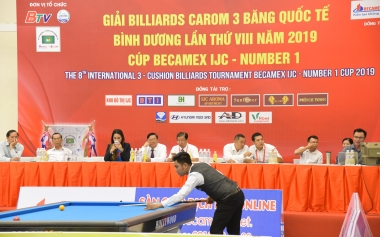 Nước tăng lực Number 1 đồng hành cùng Giải Billiards Carom 3 băng quốc tế Bình Dương