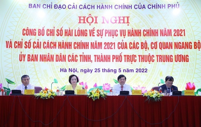 Công bố chỉ số đánh giá về cải cách hành chính năm 2021