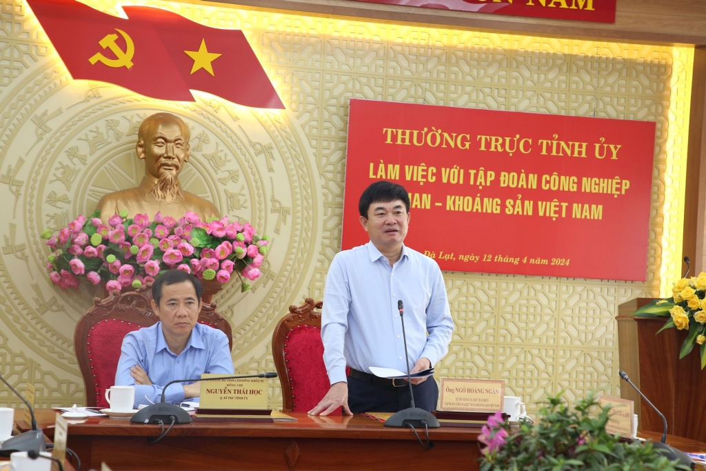 Lãnh đạo Tập đoàn Công nghiệp Than – Khoáng sản Việt Nam làm việc với Tỉnh ủy Lâm Đồng về đẩy mạnh đầu tư sản xuất kinh doanh trên địa bàn Tỉnh Lãnh đạo Tập đoàn Công nghiệp Than – Khoáng sản Việt Nam làm việc với Tỉnh ủy Lâm Đồng về đẩy mạnh đầu tư sản xuất kinh doanh trên địa bàn Tỉnh