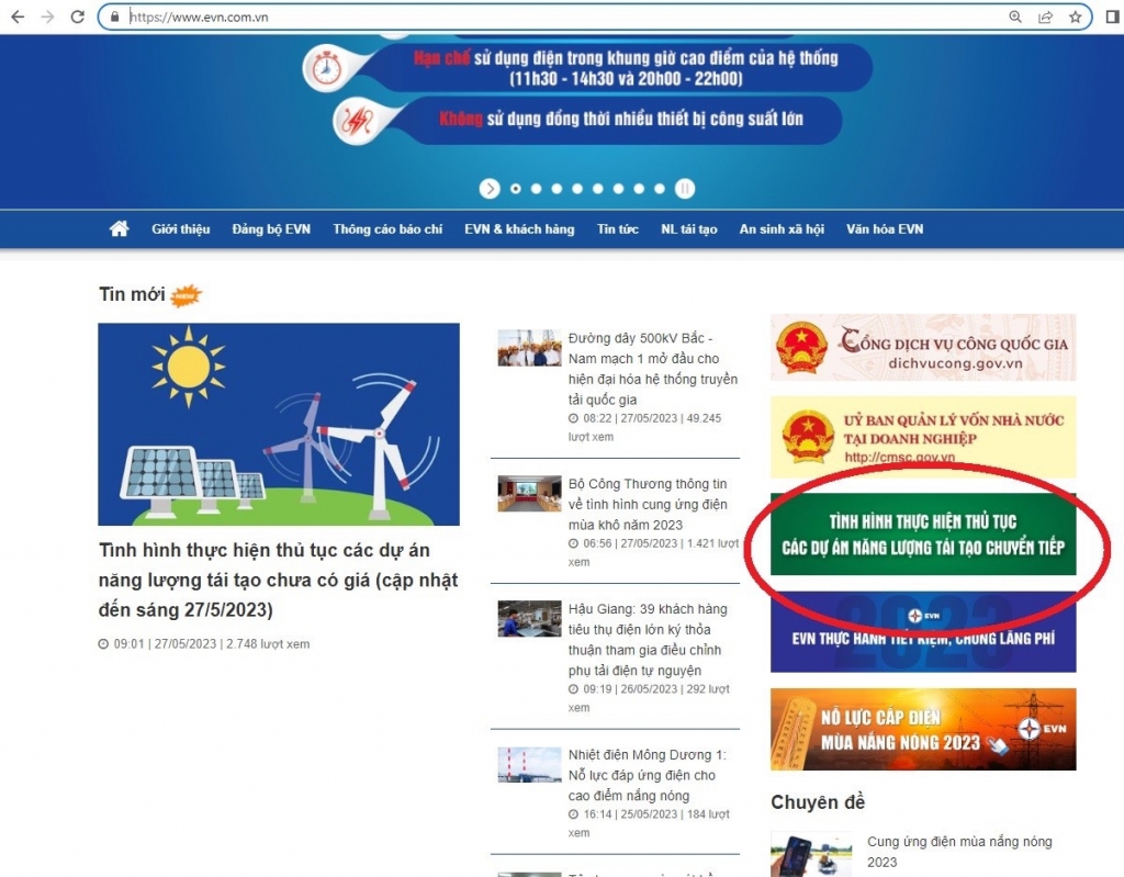 Thủ tục thực hiện các dự án năng lượng tái tạo chuyển tiếp Thủ tục thực hiện các dự án năng lượng tái tạo chuyển tiếp